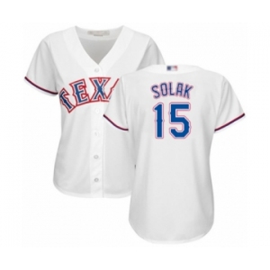 Women's Texas Rangers #15 Nick Solak Replica White Home Cool Base Baseball Player Jersey