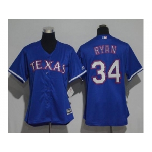 Women's Texas Rangers #34 Nolan Ryan Blue Alternate Stitched MLB Jersey