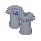 Women's Texas Rangers #34 Nolan Ryan Grey Road Stitched MLB Jersey