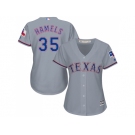 Women's Texas Rangers #35 Cole Hamels Grey Road Stitched MLB Jersey