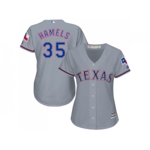 Women's Texas Rangers #35 Cole Hamels Grey Road Stitched MLB Jersey