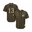 Youth Majestic Texas Rangers #13 Joey Gallo Authentic Green Salute to Service MLB Jersey