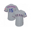 Youth Majestic Texas Rangers #15 Will Middlebrooks Authentic Grey Road Cool Base MLB Jersey