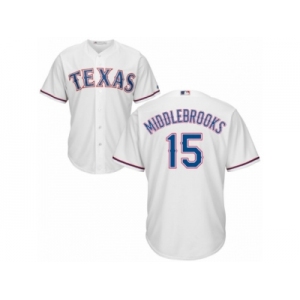 Youth Majestic Texas Rangers #15 Will Middlebrooks Replica White Home Cool Base MLB Jersey