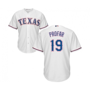 Youth Majestic Texas Rangers #19 Jurickson Profar Authentic White Home Cool Base MLB Jersey