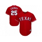 Youth Majestic Texas Rangers #25 Jonathan Lucroy Authentic Red Alternate Cool Base MLB Jersey