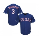 Youth Majestic Texas Rangers #3 Delino DeShields Replica Royal Blue Alternate 2 Cool Base MLB Jersey