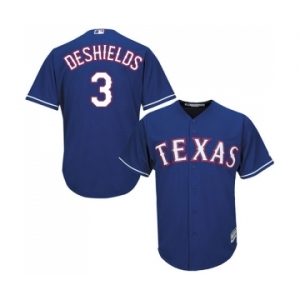 Youth Majestic Texas Rangers #3 Delino DeShields Replica Royal Blue Alternate 2 Cool Base MLB Jersey