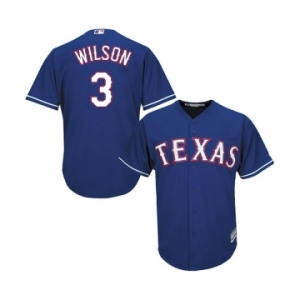 Youth Majestic Texas Rangers #3 Russell Wilson Replica Royal Blue Alternate 2 Cool Base MLB Jersey