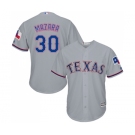 Youth Majestic Texas Rangers #30 Nomar Mazara Replica Grey Road Cool Base MLB Jersey