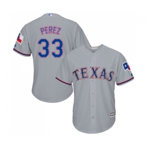 Youth Majestic Texas Rangers #33 Martin Perez Replica Grey Road Cool Base MLB Jersey