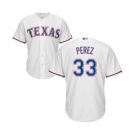 Youth Majestic Texas Rangers #33 Martin Perez Replica White Home Cool Base MLB Jersey