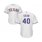 Youth Majestic Texas Rangers #40 Bartolo Colon Replica White Home Cool Base MLB Jersey