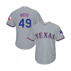 Youth Majestic Texas Rangers #49 Jon Niese Authentic Grey Road Cool Base MLB Jersey
