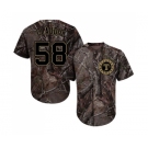 Youth Majestic Texas Rangers #58 Alex Claudio Authentic Camo Realtree Collection Flex Base MLB Jersey
