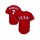 Youth Majestic Texas Rangers #7 Ivan Rodriguez Authentic Red Alternate Cool Base MLB Jersey