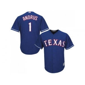 Youth Texas Rangers #1 Elvis Andrus Blue Cool Base Stitched MLB Jersey