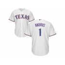 Youth Texas Rangers #1 Elvis Andrus White Cool Base Stitched MLB Jersey