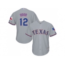 Youth Texas Rangers #12 Rougned Odor Grey Cool Base Stitched MLB Jersey