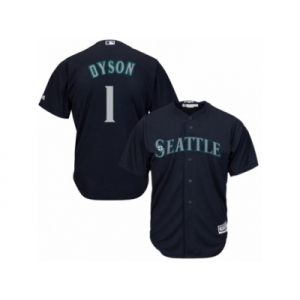 Youth Majestic Seattle Mariners #1 Jarrod Dyson Authentic Navy Blue Alternate 2 Cool Base MLB Jersey