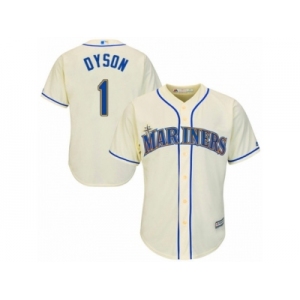 Youth Majestic Seattle Mariners #1 Jarrod Dyson Replica Cream Alternate Cool Base MLB Jersey