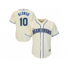 Youth Majestic Seattle Mariners #10 Yonder Alonso Replica Cream Alternate Cool Base MLB Jersey