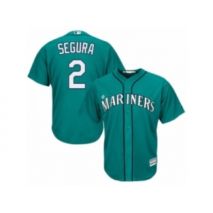 Youth Majestic Seattle Mariners #2 Jean Segura Authentic Teal Green Alternate Cool Base MLB Jersey