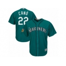 Youth Majestic Seattle Mariners #22 Robinson Cano Authentic Aqua 2017 Spring Training Cool Base MLB Jersey