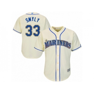 Youth Majestic Seattle Mariners #33 Drew Smyly Authentic Cream Alternate Cool Base MLB Jersey