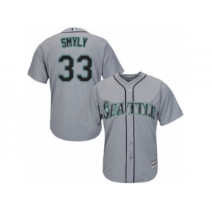 Youth Majestic Seattle Mariners #33 Drew Smyly Replica Grey Road Cool Base MLB Jersey