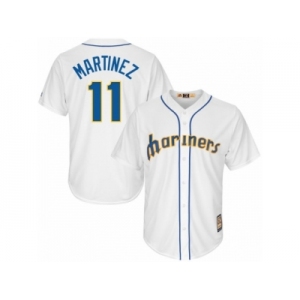 Youth Seattle Mariners #11 Edgar Martinez Majestic White Cool Base Cooperstown Collection Player Jersey