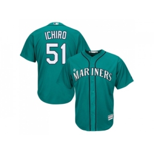 Youth Seattle Mariners #51 Ichiro Suzuki Green Cool Base Stitched MLB Jersey