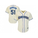 Youth Seattle Mariners #51 Randy Johnson Cream Cool Base Stitched MLB Jersey