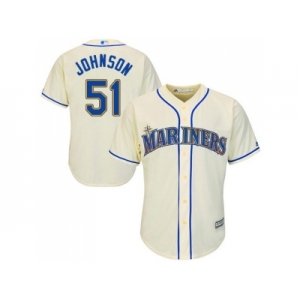 Youth Seattle Mariners #51 Randy Johnson Cream Cool Base Stitched MLB Jersey
