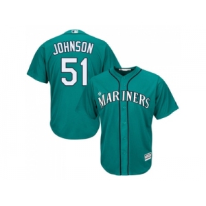 Youth Seattle Mariners #51 Randy Johnson Green Cool Base Stitched MLB Jersey