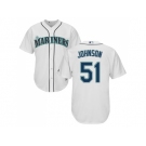 Youth Seattle Mariners #51 Randy Johnson White Cool Base Stitched MLB Jersey