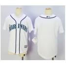 Youth mlb Seattle Mariners Blank White Official Cool Base Jersey