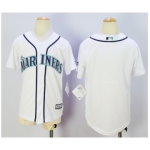 Youth mlb Seattle Mariners Blank White Official Cool Base Jersey