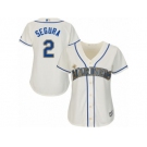 Women's Majestic Seattle Mariners #2 Jean Segura Authentic Cream Alternate Cool Base MLB Jersey