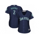 Women's Majestic Seattle Mariners #2 Jean Segura Authentic Navy Blue Alternate 2 Cool Base MLB Jersey