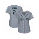 Women's Majestic Seattle Mariners #2 Jean Segura Replica Grey Road Cool Base MLB Jersey