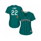 Women's Majestic Seattle Mariners #22 Robinson Cano Authentic Aqua 2017 Spring Training Cool Base MLB Jersey