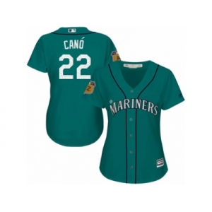 Women's Majestic Seattle Mariners #22 Robinson Cano Authentic Aqua 2017 Spring Training Cool Base MLB Jersey
