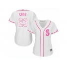 Women's Majestic Seattle Mariners #23 Nelson Cruz Replica White Fashion Cool Base MLB Jersey