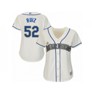 Women's Majestic Seattle Mariners #52 Carlos Ruiz Replica Cream Alternate Cool Base MLB Jersey