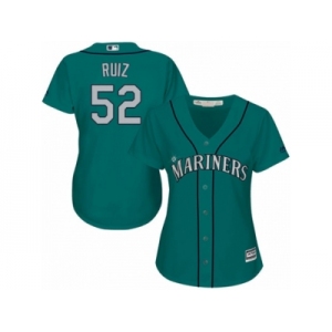 Women's Majestic Seattle Mariners #52 Carlos Ruiz Replica Teal Green Alternate Cool Base MLB Jersey