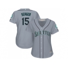 Women's Seattle Mariners #15 Kyle Seager Grey Road Stitched MLB Jersey