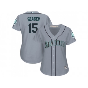 Women's Seattle Mariners #15 Kyle Seager Grey Road Stitched MLB Jersey