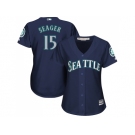 Women's Seattle Mariners #15 Kyle Seager Navy Blue Alternate Stitched MLB Jersey