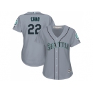 Women's Seattle Mariners #22 Robinson Cano Grey Road Stitched MLB Jersey